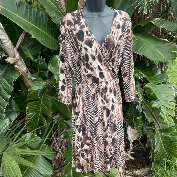 Cheap code zebra or animal print faux wrap dress - Picture 1 of 6